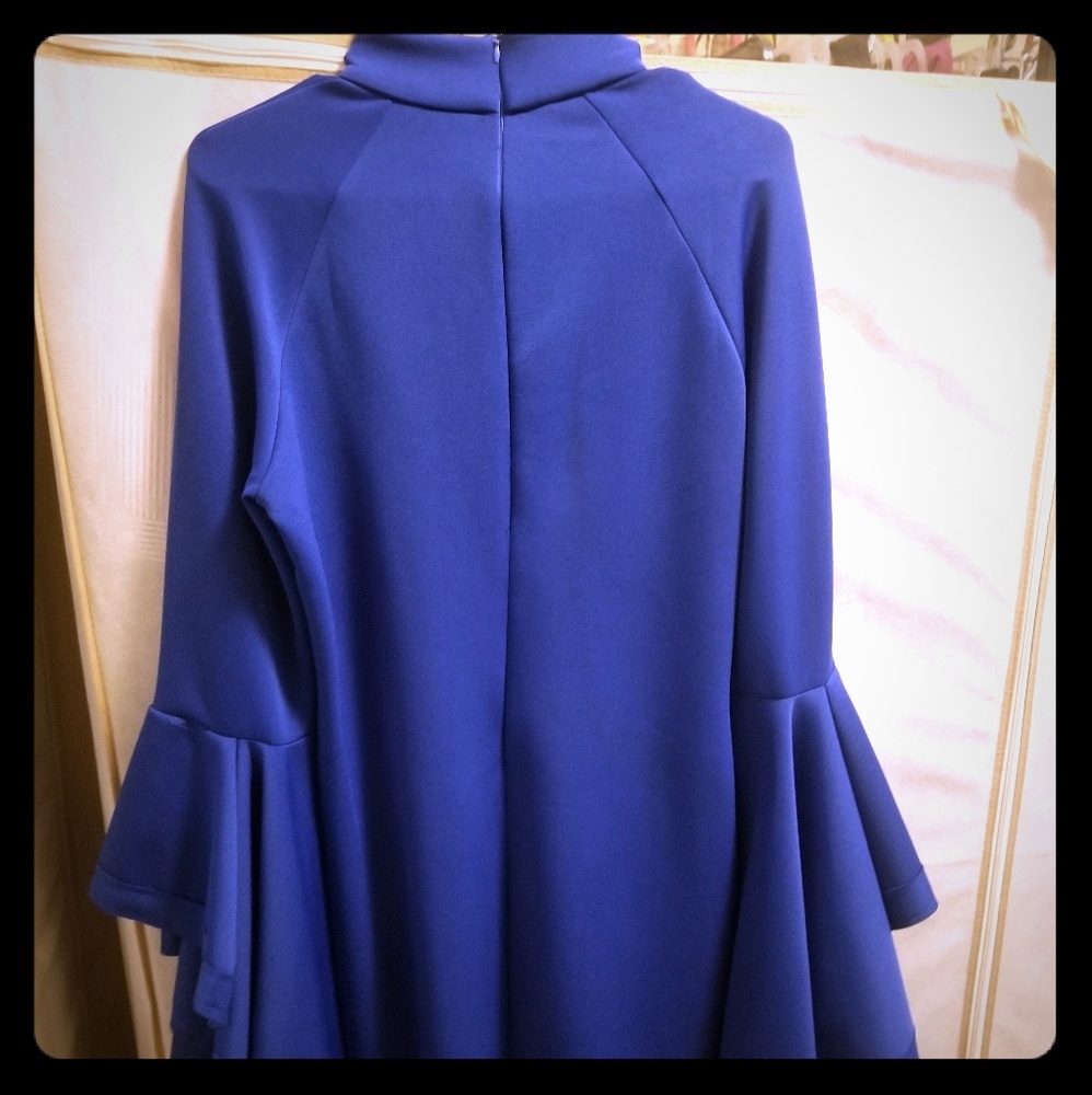 Royal Blue Women's Bell Sleeve Dress